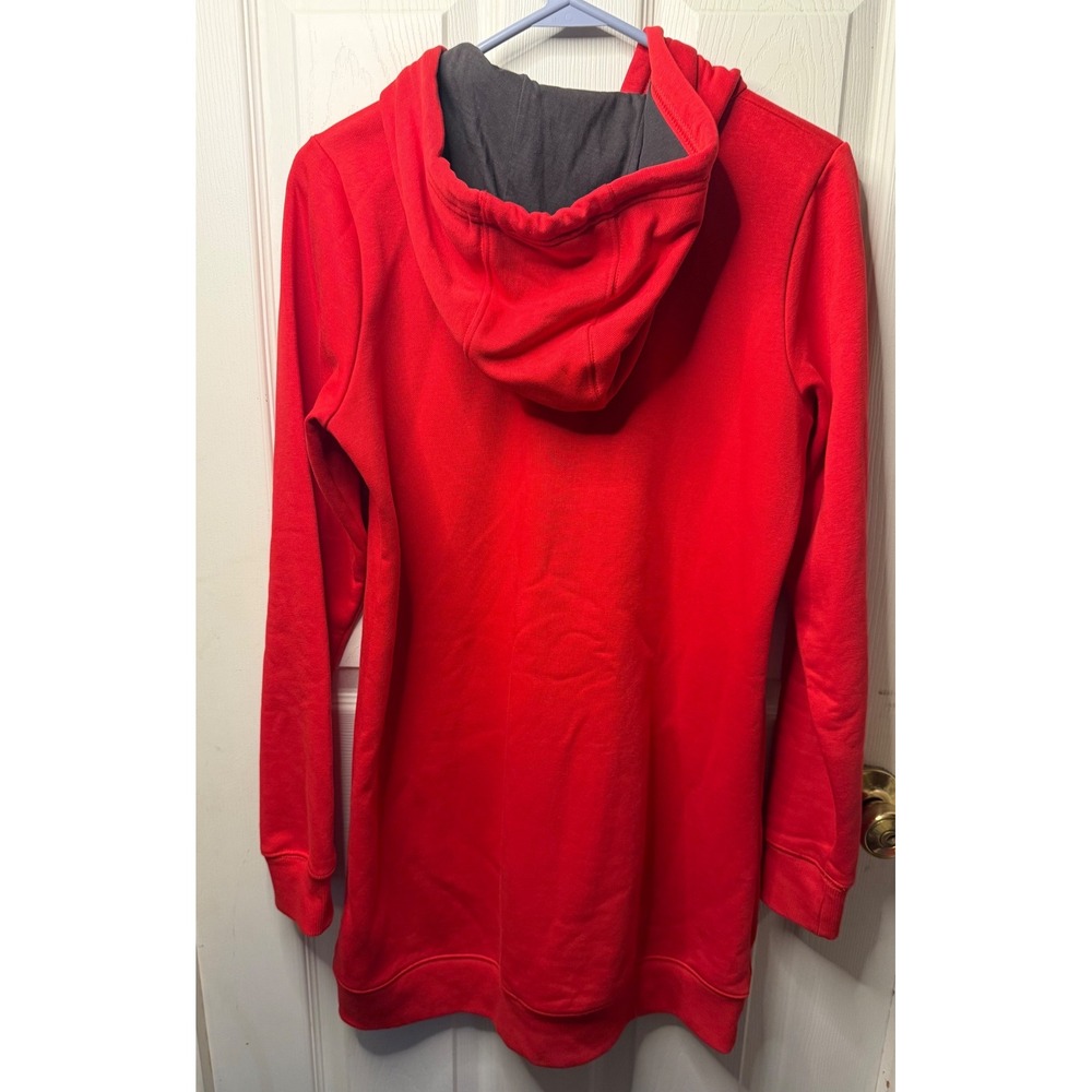 Columbia Womens Red Longline Fleece Hoodie Pullover Sweatshirt dressSmall - Picture 4 of 5